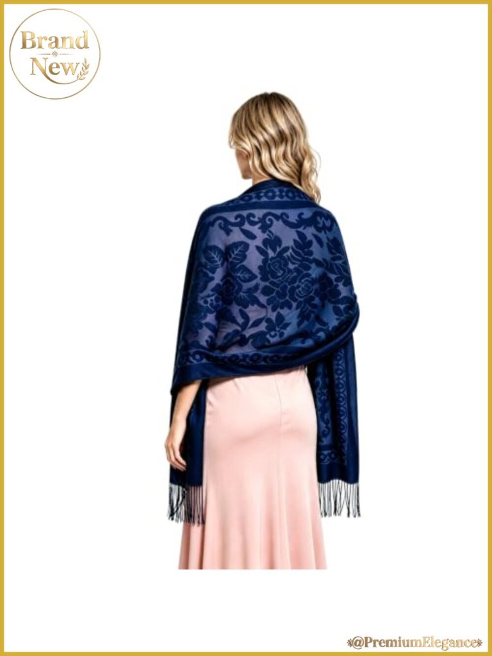 Women Velvet Floral Shawl Wrap Fringe Scarf Wedding Bridesmaid